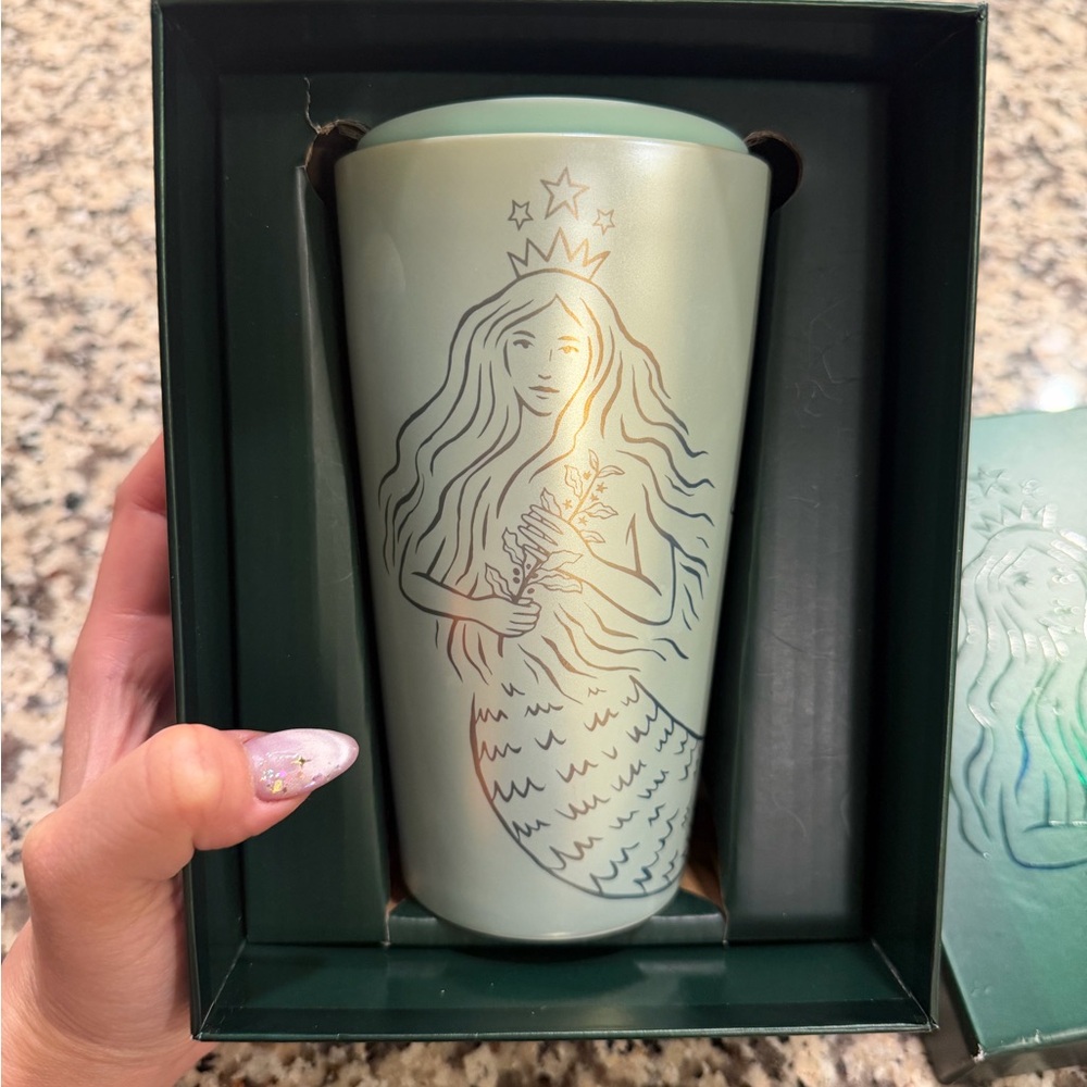 Starbucks Mint Green Mermaid Travel Tumbler